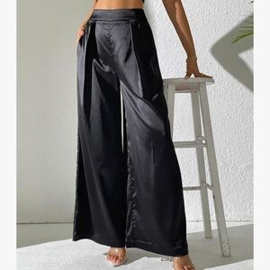 Black Satin Wide-Leg Pants Smash + Tess Harper Wide Leg Pant (Harper 2.0)